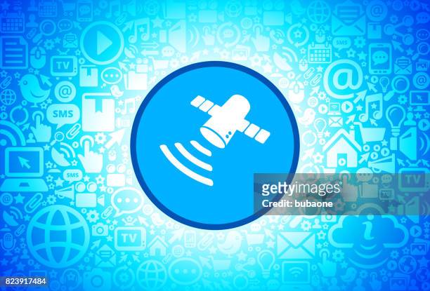 artificial satellite icon on internet technology background - fake email stock illustrations