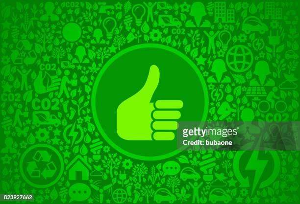 thumbs up environment green vector icon pattern - bike hand signals stock illustrations