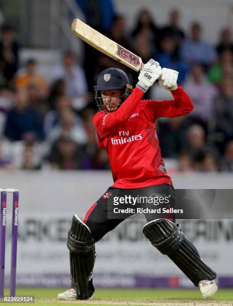 Michael Richardson of Durham batting during the NatWest T20 blast between Yorkshire Vikings and Durham at Headingley on July 26, 2017 in Leeds,...