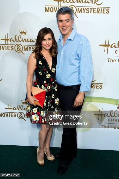 Actress Kellie Martin and husband Keith Christian arrives for the 2017 Summer TCA Tour - Hallmark Channel And Hallmark Movies And Mysteries on July...