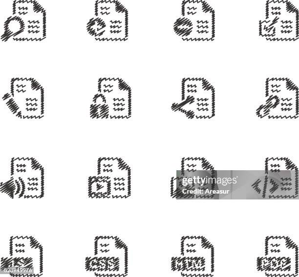 documents icons// scribble series - removing tick stock illustrations