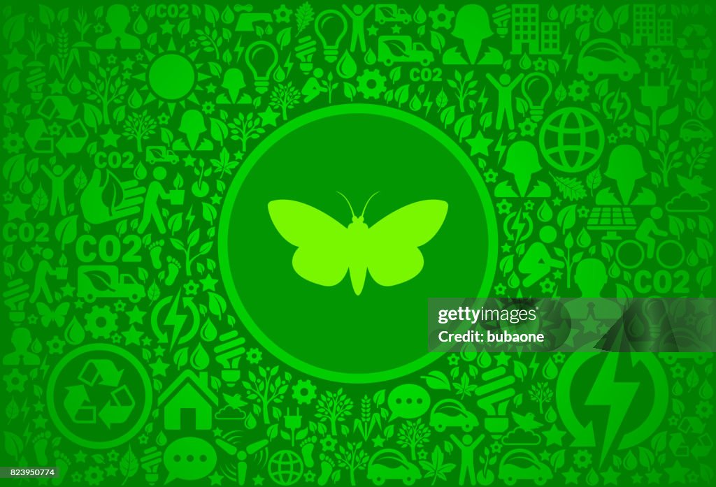 Moth Environment Green Vector Icon Pattern