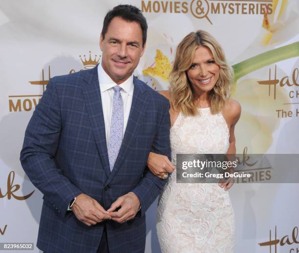 Mark Steines and Debbie Matenopoulos arrive at the 2017 Summer TCA Tour - Hallmark Channel And Hallmark Movies And Mysteries at a private residence...