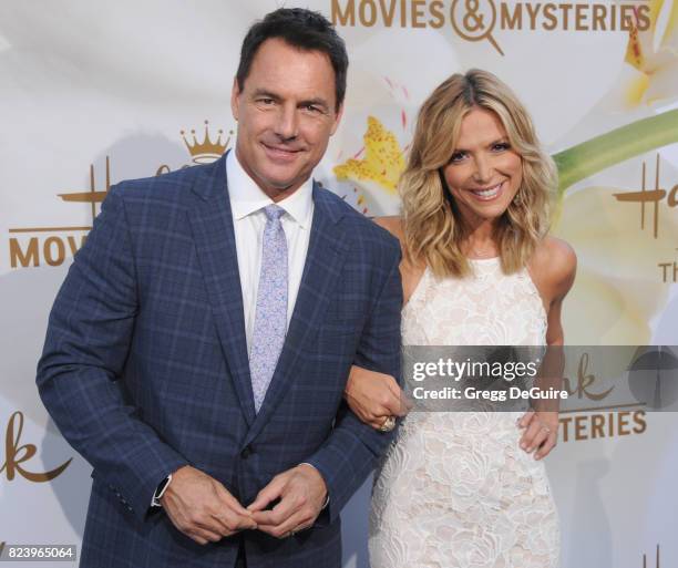 Mark Steines and Debbie Matenopoulos arrive at the 2017 Summer TCA Tour - Hallmark Channel And Hallmark Movies And Mysteries at a private residence...