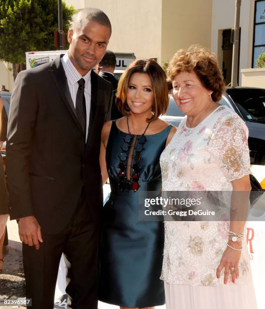 Basketball Player Tony Parker, Actress Eva Longoria and mom arrive at The 2008 ALMA Awards at the Pasadena Civic Auditorium on August 17, 2008 in...