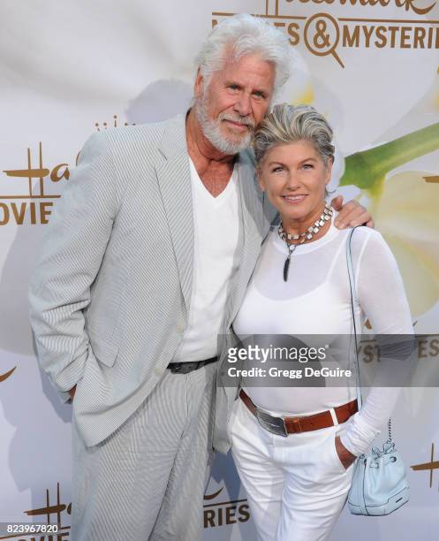 Barry Bostwick and Sherri Jensen Bostwick arrive at the 2017 Summer TCA Tour - Hallmark Channel And Hallmark Movies And Mysteries at a private...