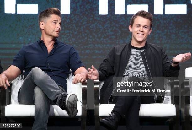 Executive producer Rob Lowe and John Owen Lowe of 'The Lowe Files speak onstage during the A+E portion of the 2017 Summer Television Critics...