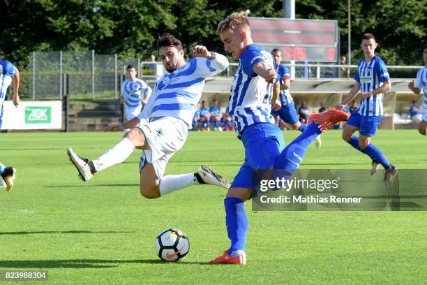 Right: Sinan Kurt of Hertha BSC during the test match between Hertha BSC and Club Italia Berlino on july 28, 2017 in Berlin, Germany.