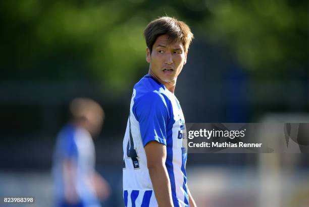 Genki Haraguchi of Hertha BSC during the test match between Hertha BSC and Club Italia Berlino on july 28, 2017 in Berlin, Germany.