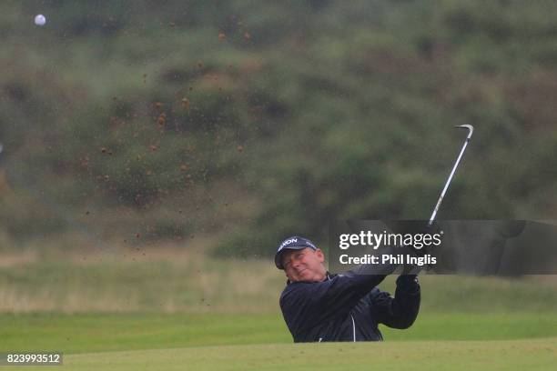 Mark Brooks of United States in action during the second round of the Senior Open Championship presented by Rolex at Royal Porthcawl Golf Club on...