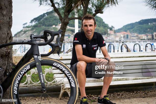 Haimar Zubeldia of Spain and Trek-Segafredo In the Ondarreta beach on the eve of the Classic San Sebastian 2017 on July 28, 2017 in San Sebastian,...