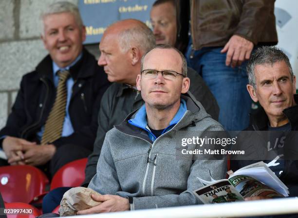 Dublin , Ireland - 28 July 2017; Minister for Foreign Affairs and Trade Simon Coveney T.D in attendance at the game. SSE Airtricity League Premier...