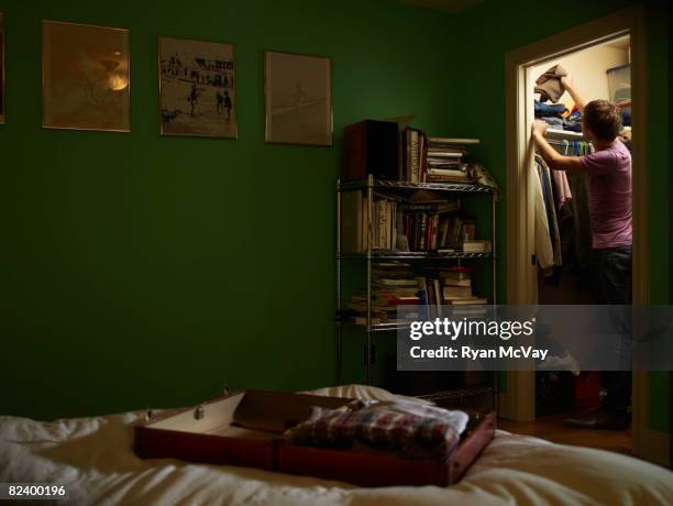 young man pa - wardrobe stockfoto's en -beelden