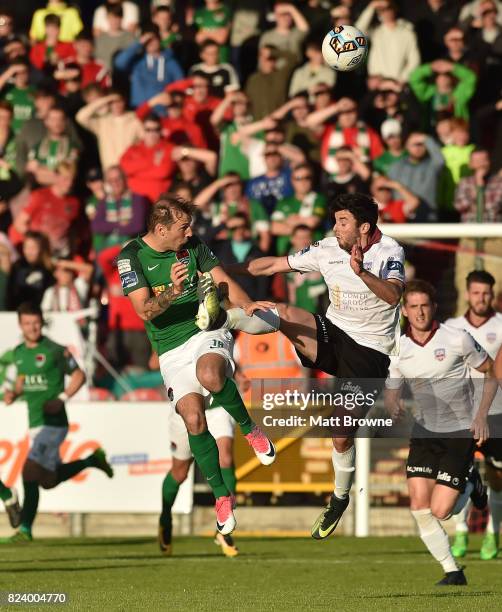Cork , Ireland - 28 July 2017; Karl Sheppard of Cork City in action against Kevin Devaney of Galway United during the SSE Airtricity League Premier...