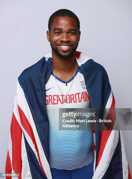 Delano Williams of the British Athletics team poses for a portrait during the British Athletics Team World Championships Preparation Camp July 28,...