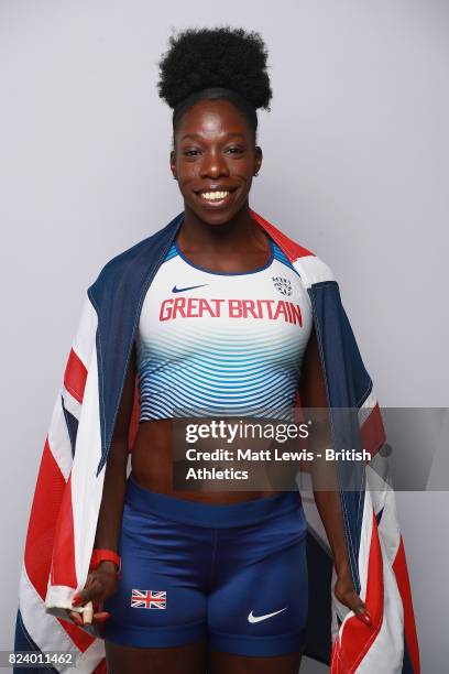 Anyika Onuora of the British Athletics team poses for a portrait during the British Athletics Team World Championships Preparation Camp July 28,...