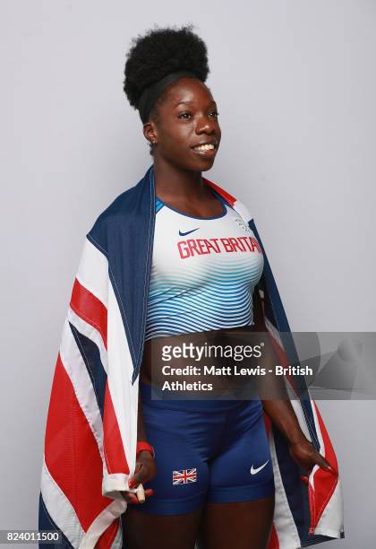 Anyika Onuora of the British Athletics team poses for a portrait during the British Athletics Team World Championships Preparation Camp July 28,...