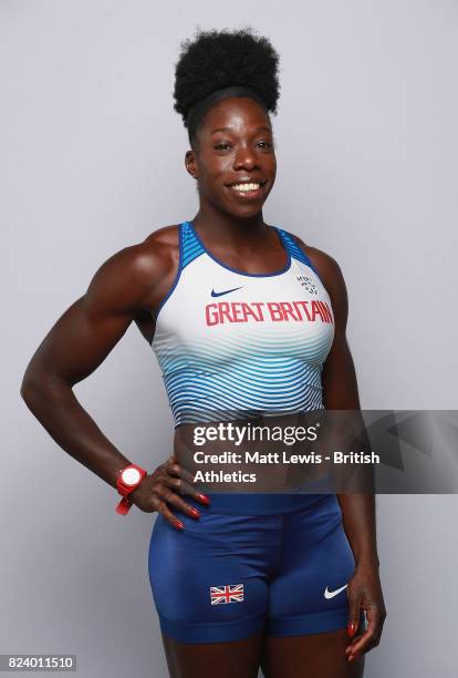 Anyika Onuora of the British Athletics team poses for a portrait during the British Athletics Team World Championships Preparation Camp July 28,...