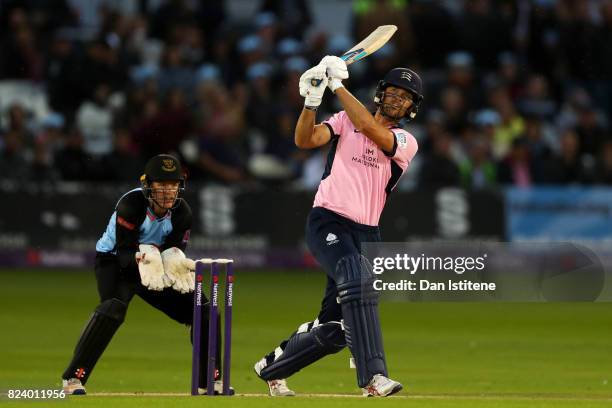 James Franklin of Middlesex bats during the NatWest T20 Blast South Group match between Sussex Sharks and Middlesex at The 1st Central County Ground...