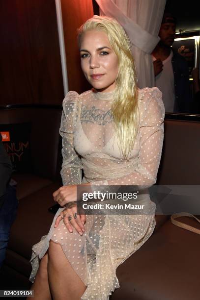 Singer-songwriter Skylar Grey attends the JBL Platinum Party hosted by Quincy Jones, The Recording Academy and The GRAMMYs at Hyde Bellagio during...