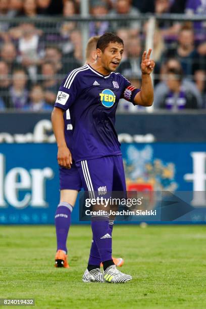 Halil Savran of Osnabrueck during the 3. Liga match between VfL Osnabrueck and SV Wehen Wiesbaden at Bremer Bruecke on July 28, 2017 in Osnabrueck,...