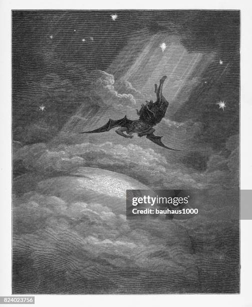 ilustrações de stock, clip art, desenhos animados e ícones de toward the coast of earth beneath victorian engraving, 1885 - adão e eva