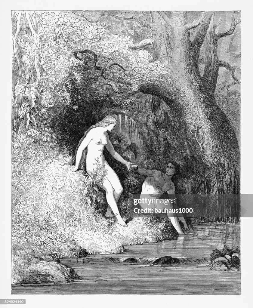 Noch, wie sie ersehnte, Schaufeln Sie voller Stream viktorianischen Gravur, 1885