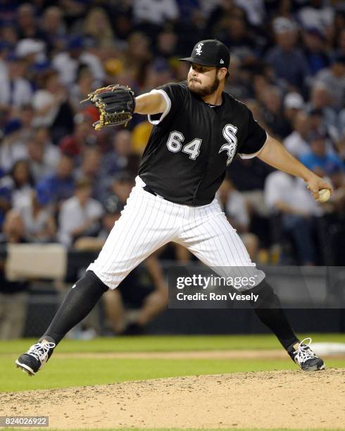 David Holmberg of the Chicago White Sox pitches against the Chicago Cubs on July 26, 2017 at Guaranteed Rate Field in Chicago, Illinois. The Cubs...