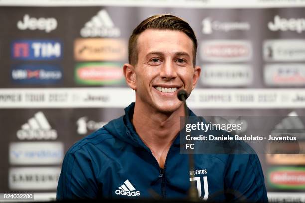 Federico Bernardeschi attends a press conference on July 28, 2017 in Boston City.