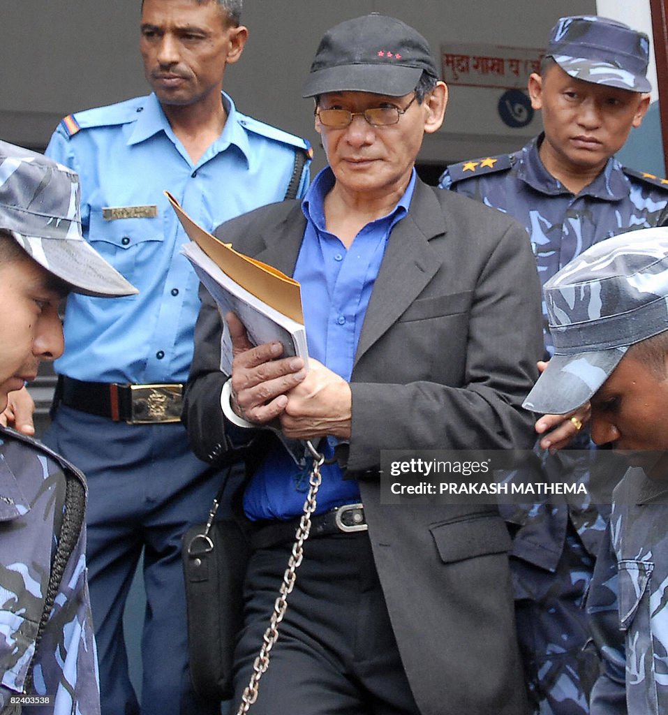 French serial killer Charles Sobhraj (C)