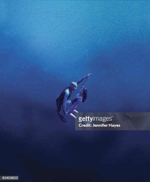 Portrait of husband and wife team Francisco Pipin Ferreras and Audrey Mestre taken underwater. Cover. 1/1/2000--7/1/2002 CREDIT: Jennifer Hayes