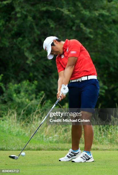 Peiyun Chien of Chinese Taipei hits a drive during the second round of the Marathon Classic Presented By Owens Corning And O-I held at Highland...