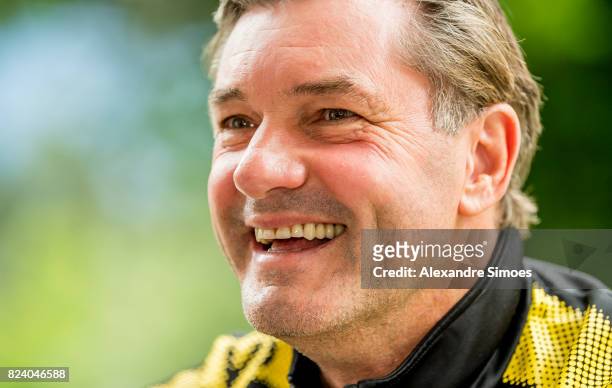 Michael Zorc, Director of Sports of Borussia Dortmund, during an interview on July 28, 2017 in Bad Ragaz, Switzerland.