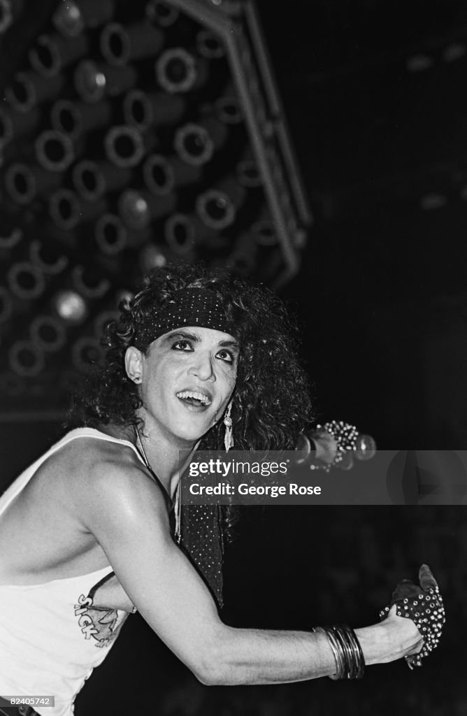 Lead singer of the flashy glam metal rock band Ratt, Stephen Pearcy ...