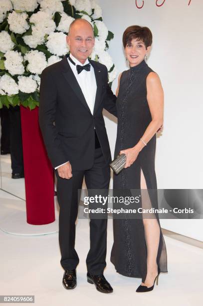 Bertrand Piccard and his wife Michele attend the 69th Monaco Red Cross Ball Gala at Sporting Monte-Carlo on July 28, 2017 in Monte-Carlo, Monaco.