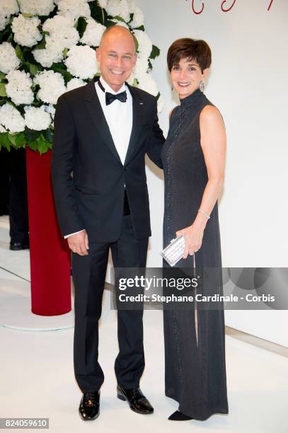Bertrand Piccard and his wife Michele attend the 69th Monaco Red Cross Ball Gala at Sporting Monte-Carlo on July 28, 2017 in Monte-Carlo, Monaco.