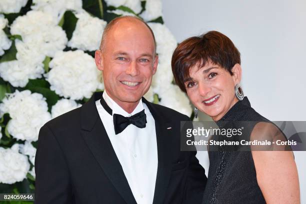 Bertrand Piccard and his wife Michele attend the 69th Monaco Red Cross Ball Gala at Sporting Monte-Carlo on July 28, 2017 in Monte-Carlo, Monaco.