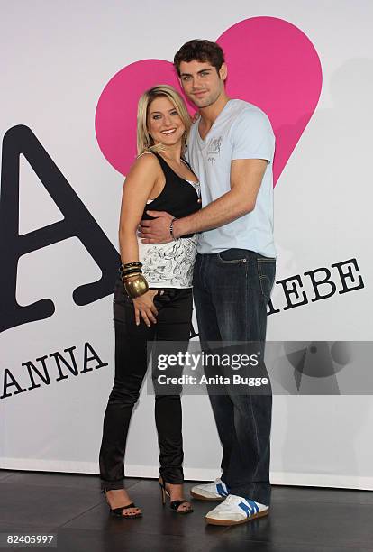 Actress and singer Jeanette Biedermann and actor Roy Peter Link attend a photocall to the new German television SAT.1 telenovela 'Anna und die Liebe'...