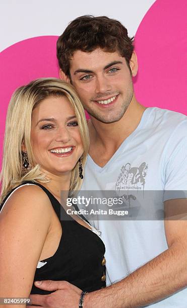 Actress and singer Jeanette Biedermann and actor Roy Peter Link attend a photocall to the new German television SAT.1 telenovela 'Anna und die Liebe'...