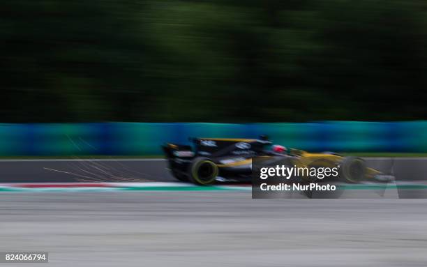 Nico Hulkenberg of Germany and Renault F1 Team driver goes during the free practice session at Pirelli Hungarian Formula 1 Grand Prix on Jul 28, 2017...