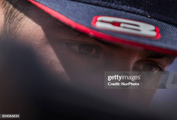 Daniel Ricciardo of Australia and Red Bull Racing driver gives interview after the free practice session at Pirelli Hungarian Formula 1 Grand Prix on...