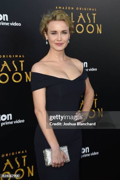 Dominique McElligott arrives at the Premiere Of Amazon Studios' "The Last Tycoon" at the Harmony Gold Preview House and Theater on July 27, 2017 in...