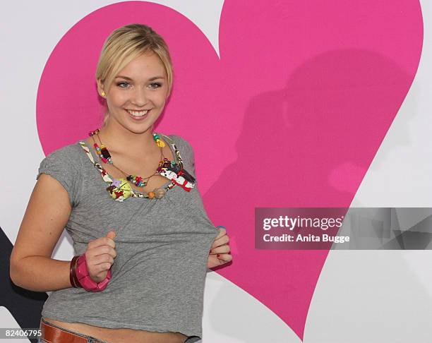 Actress Jil Funke attends a photocall to the new German television SAT.1 telenovela 'Anna und die Liebe' on August 18, 2008 in Berlin, Germany.