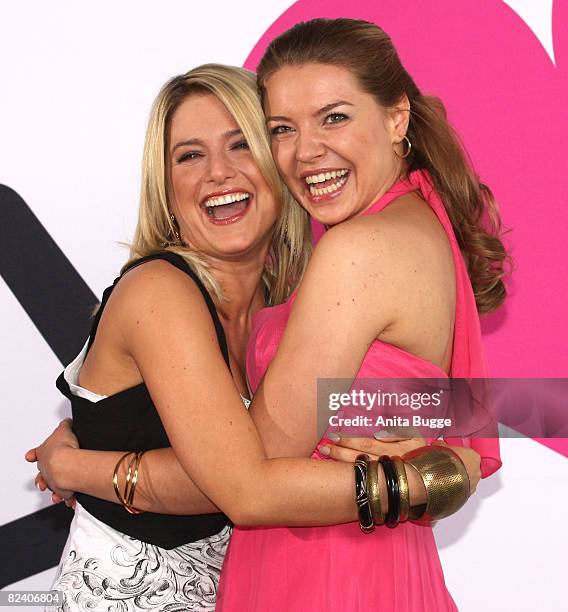 Actress and singer Jeanette Biedermann and actress Karolina Lodyga attend a photocall to the new German television SAT.1 telenovela 'Anna und die...