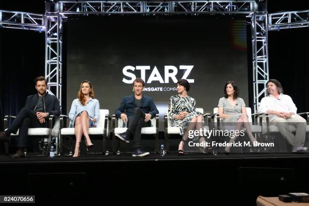 Actors Richard Rankin, Sophie Skelton, Tobias Menzies, Caitriona Balfe, executive producer Maril Davis and showrunner/writer/executive producer...