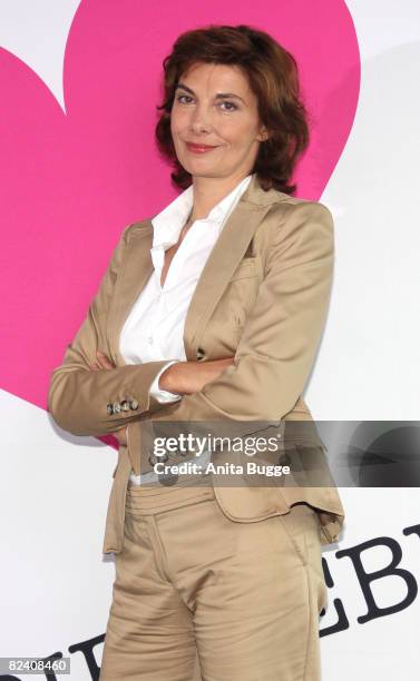 Actress Karin Kienzer attends a photocall to the new German television SAT.1 telenovela 'Anna und die Liebe' on August 18, 2008 in Berlin, Germany.