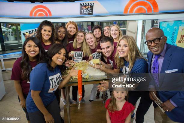 Al Roker, Sheinelle Jones and Jenna Bush Hager with TODAY interns on Thursday, July 27, 2017 --