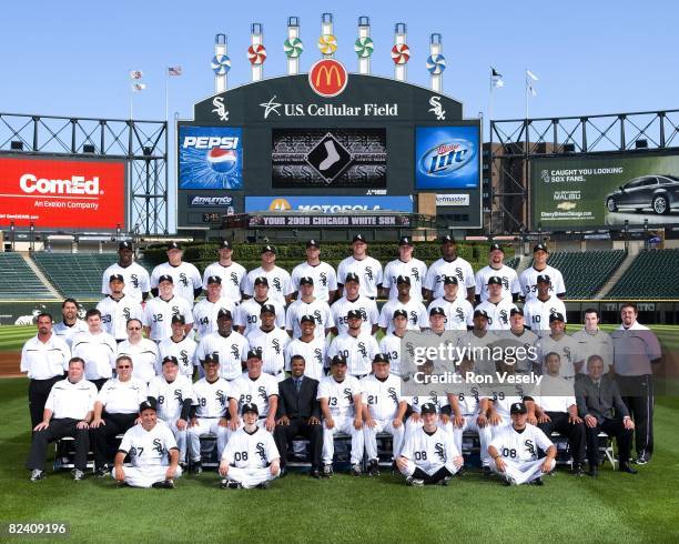 The Chicago White Sox pose for their 2008 team photo prior to the game against the Detroit Tigers at U.S. Cellular Field in Chicago, Illinois on...