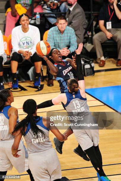 Matee Ajavon of the Atlanta Dream shoots the ball during the game against the Minnesota Lynx during at WNBA game on July 28, 2017 at Hank McCamish...