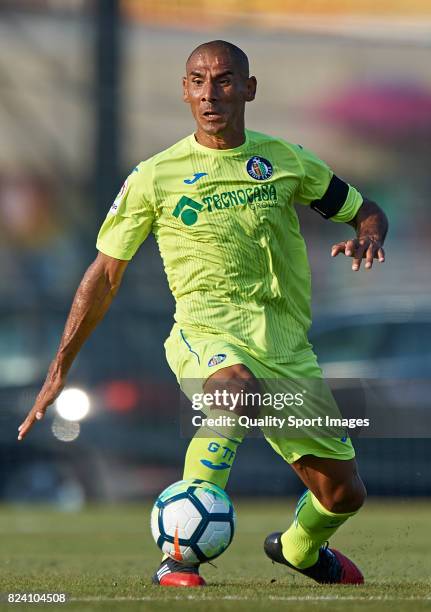 Daniel Alberto 'Cata' Diaz of Getafe in action during the pre-season friendly match between CD Alcoyano and Getafe CF at Oliva Nova Golf on July 28,...